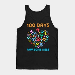 100 Days Of Paw Some Ness Dog Paw 100 Days Of School Teacher Tank Top